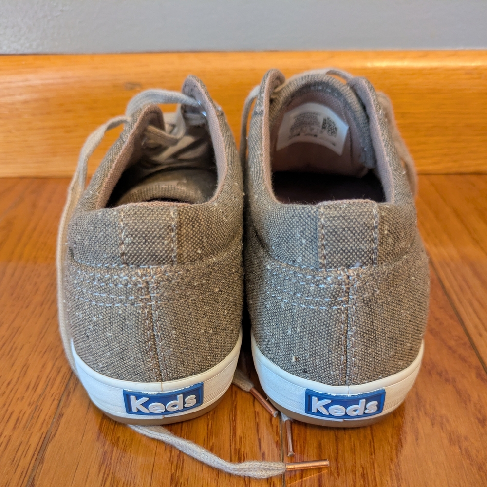 Keds Taupe Canvas Lace-Up Sneakers - Picture 4 of 7